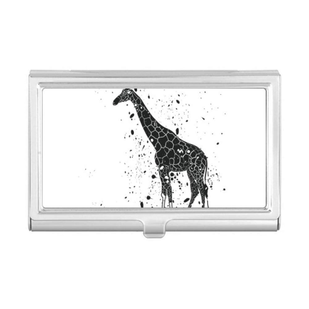 Elegant Mexican Giraffe Pattern Business Card Holder - Minimalist Black & White Leather Card Case Wallet for Professionals - Perfect for Office, Networking Events & Business Meetings