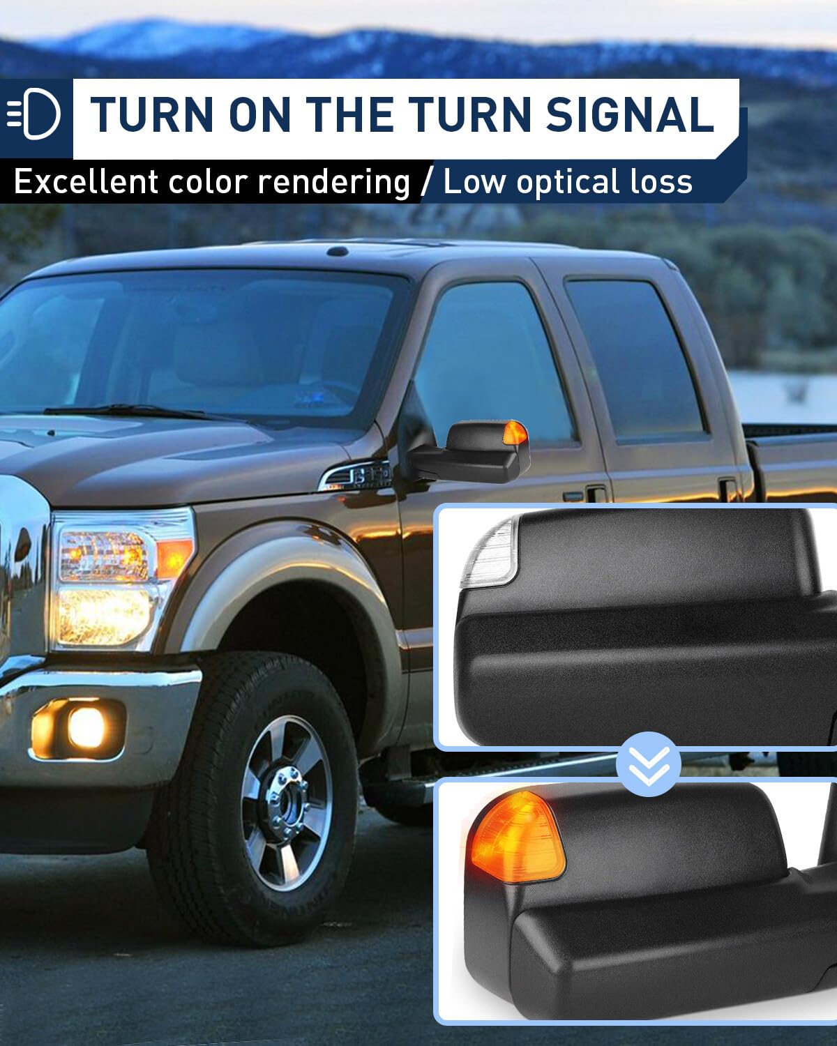 ECCPP Power Heated Towing Mirrors with Signal Lights for Dodge Ram 1500/2500/3500 (2009-2016) - Pair of Passenger & Driver Side Replacement Mirrors for Enhanced Visibility & Safety During Towing & Off-Road Adventures