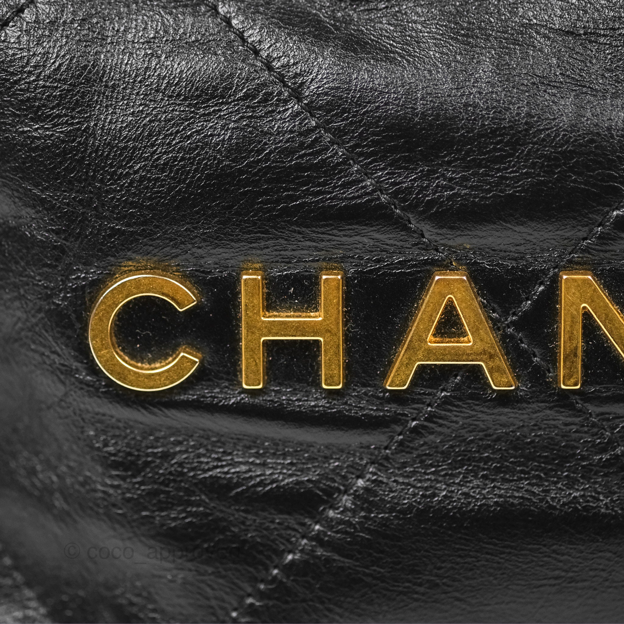 Chanel 22 Small Handbag Black Aged Calfskin Leather with Aged Gold Hardware - Luxury Crossbody Bag for Women, Perfect for Date Night & Evening Events