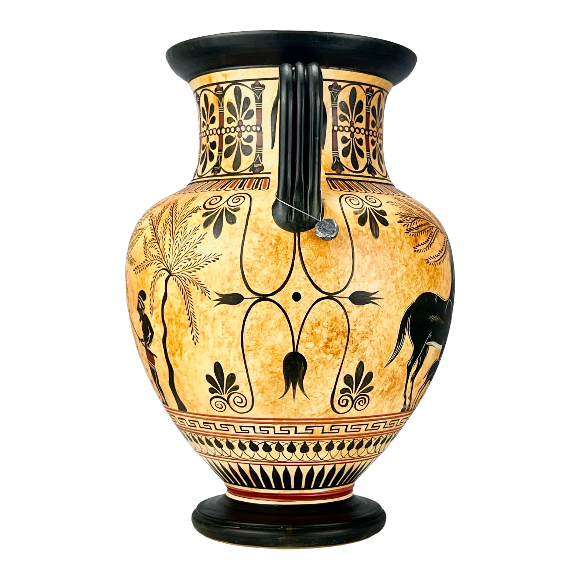Ancient Greek Pottery Ceramic Vase - Amphora Olive Gathering Heracles Centaur Pholus Design | Handcrafted Art for Home Decor, Museum Replica & Greek Mythology Lovers