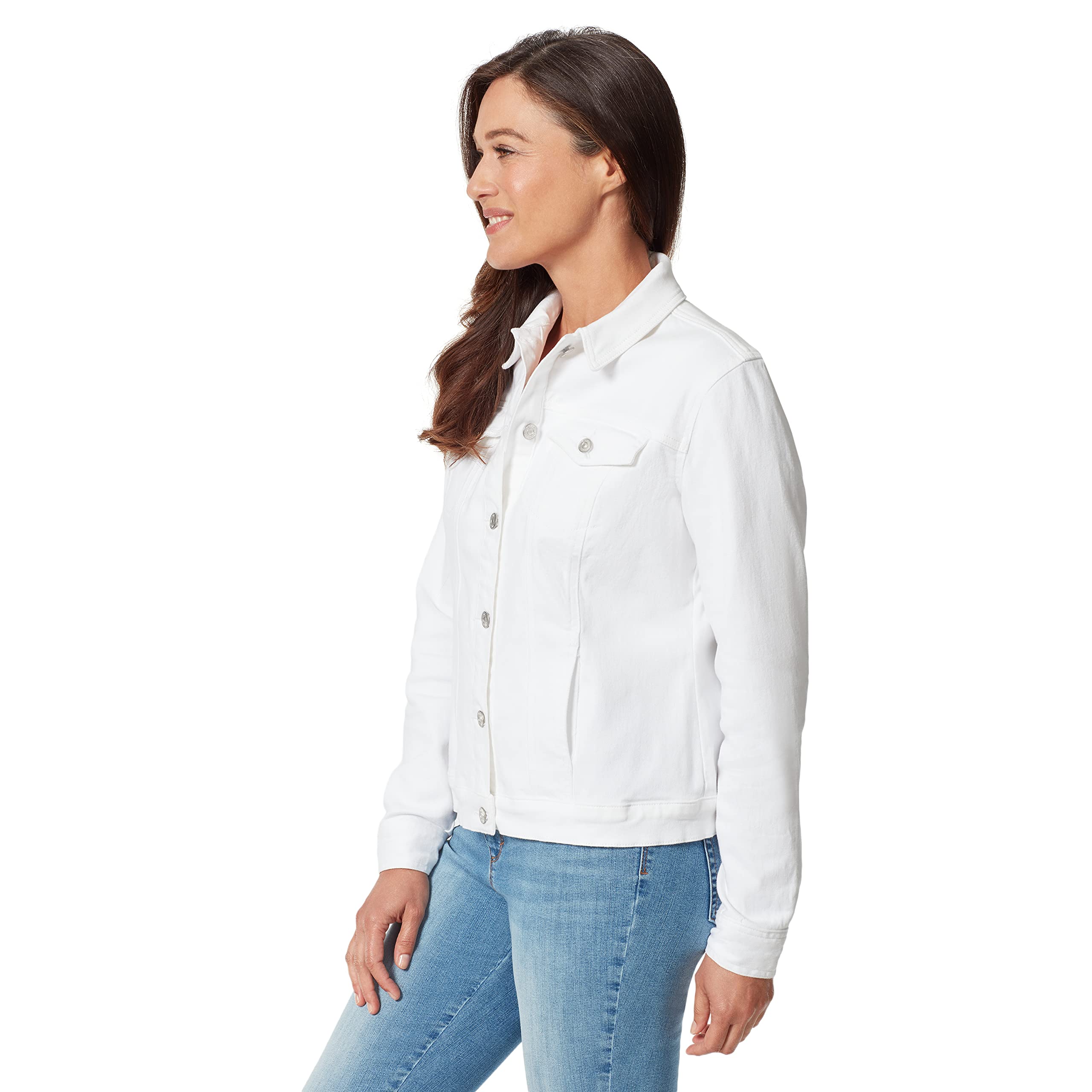 Gloria Vanderbilt Women's Amanda Denim Jean Jacket - Stylish Lightweight Denim Jacket for Women, Casual Outerwear for Spring & Fall, Perfect for Layering Outfits
