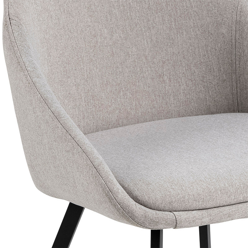 NILES Modern Dining Chair - Beige & Black Upholstered Accent Chair for Kitchen, Dining Room, or Home Office - Comfortable & Stylish Seating Solution
