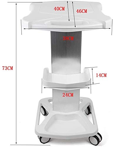 Professional Aluminum Alloy Rolling Salon Tray Cart - Portable Beauty Tool Stand for Hair Stylists & Salon Professionals | White ABS Mobile Trolley with Hair Instrument Tray | Perfect for Salon Organization & Styling Station