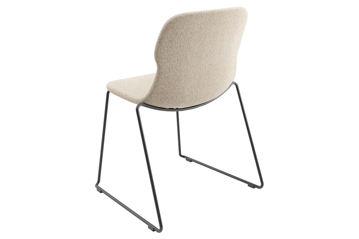 Sammy Fabric Chair with Sled Base - Modern Upholstered Accent Chair for Living Room, Bedroom, or Office - Comfortable & Stylish Seating Solution