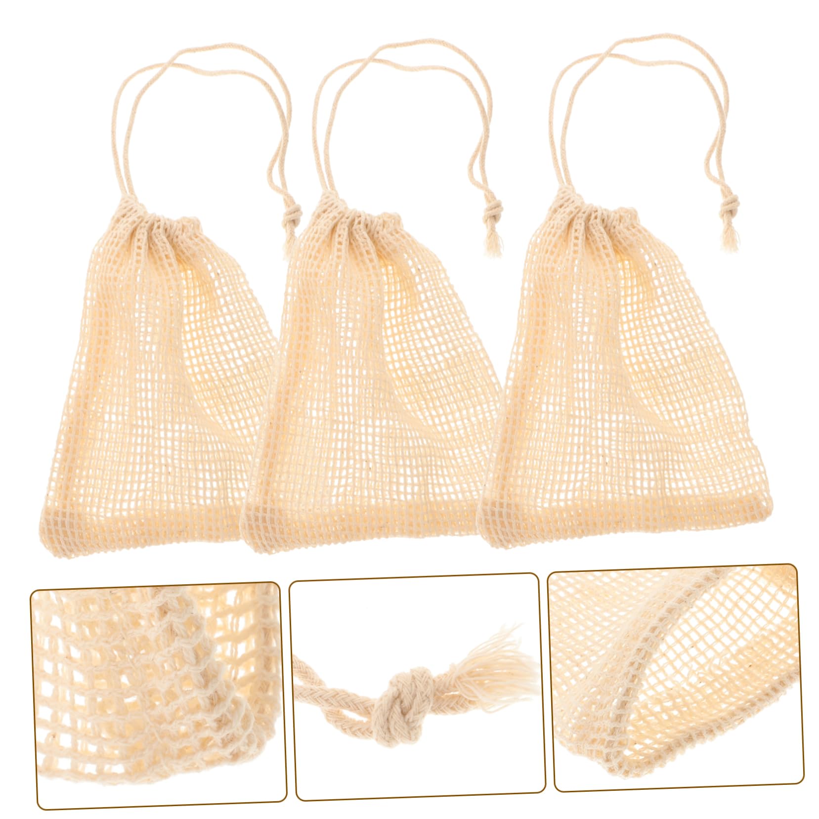 6-Pack Beige Soap Drying Pouches | Quick-Dry Soap Bags with Hook Mount | Foam Saver for Bathroom, Kitchen & Travel | Wall-Mountable & Easy Closure