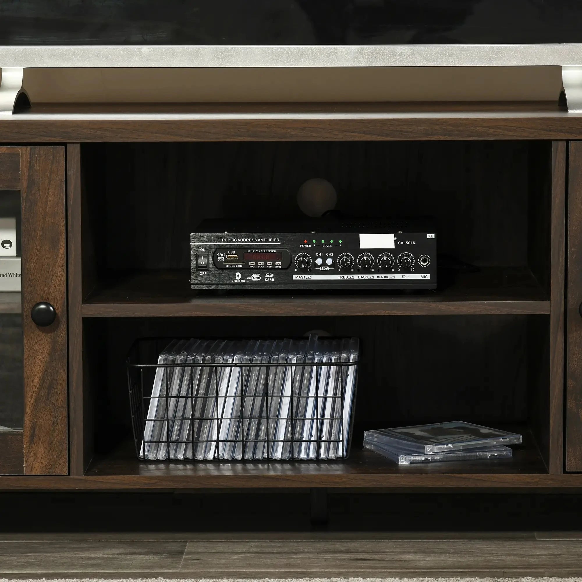 Modern TV Stand for Up to 60 Inch TVs - Sturdy Wooden Entertainment Center with Storage Shelf (Black/White/Walnut) - Perfect for Living Room, Bedroom & Home Theater Setup