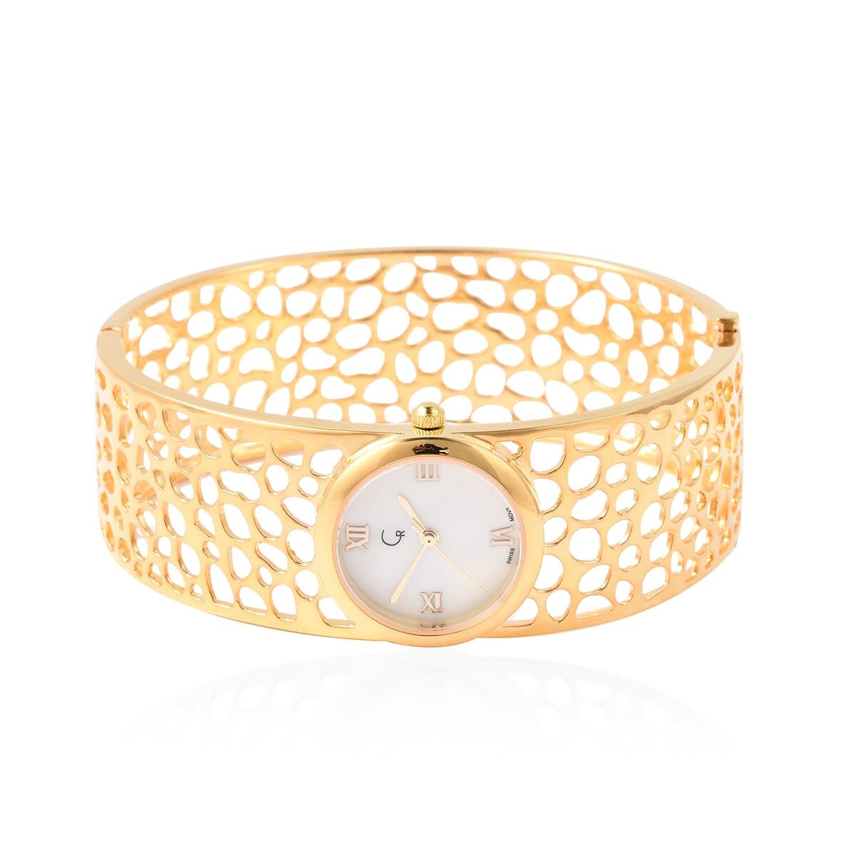 925 Sterling Silver Rachel Galley Movement Watch Bangle Bracelet for Women - Adjustable 7.5