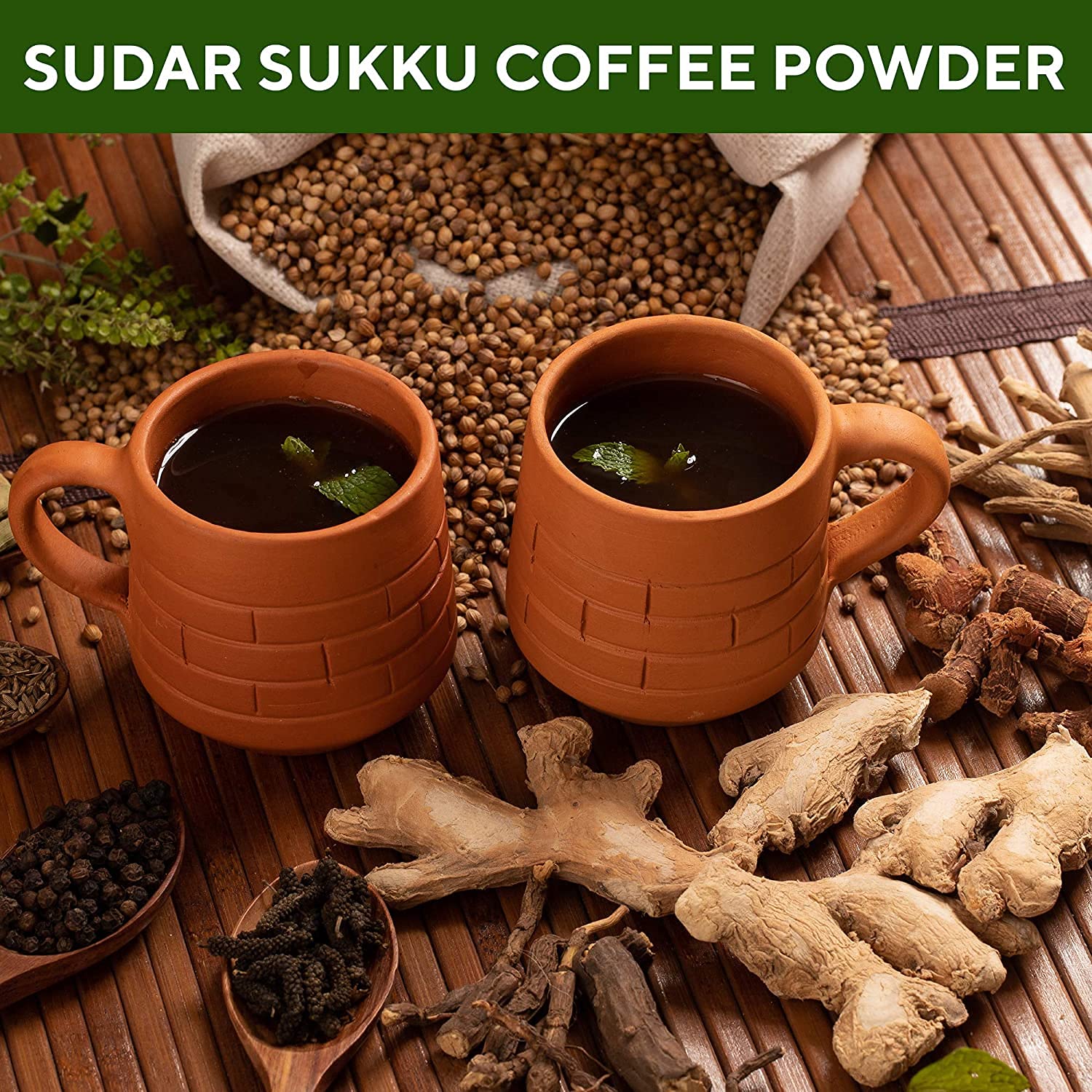 Sudar Sukku Malli Coffee Powder 500g - Chukku Kappi Powder with Dry Ginger & Coriander | Herbal Coffee Alternative for Digestion & Cold Relief | Perfect for Winter Mornings & Ayurvedic Wellness Routines