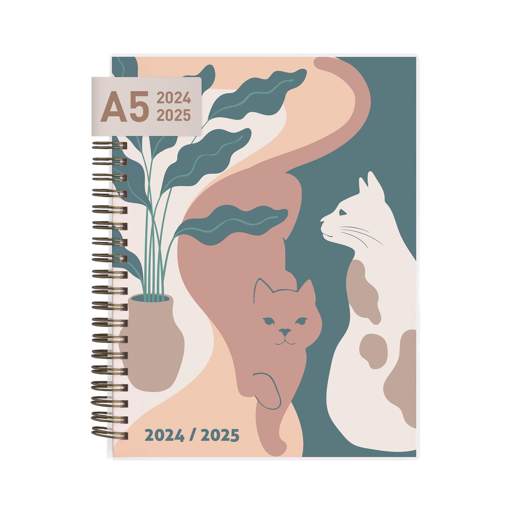 Riley's 2024-2025 Cat Themed Academic Planner - 18 Month Weekly & Monthly Organizer (July 2024-December 2025) with Flexible Cover & Notes Pages - Perfect for Students, Teachers & Cat Lovers (20x15cm) - Ideal for School, College & Work Planning