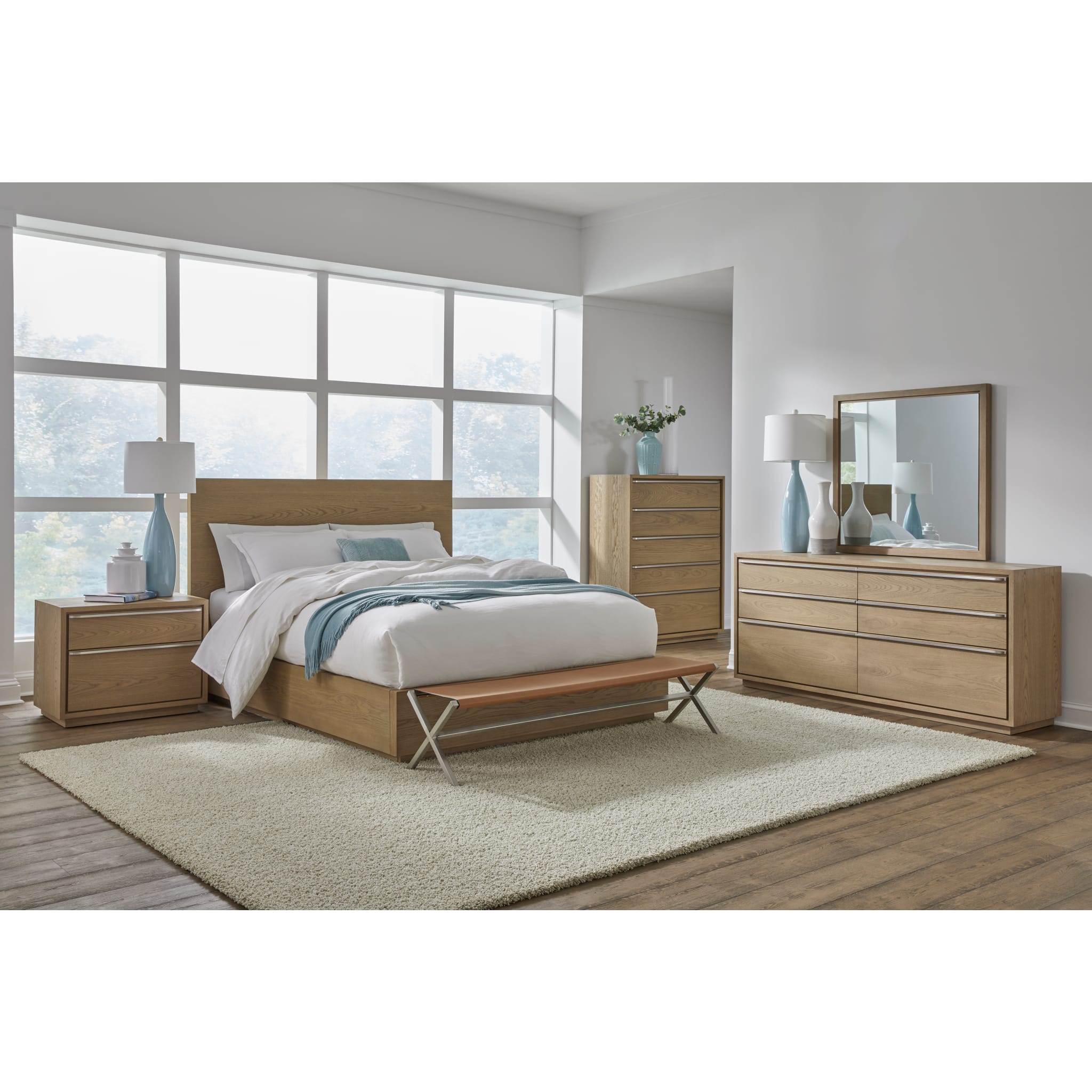 Coastal Modern Dresser Mirror in Bisque - Stylish Vanity Mirror for Bedroom & Bathroom Decor