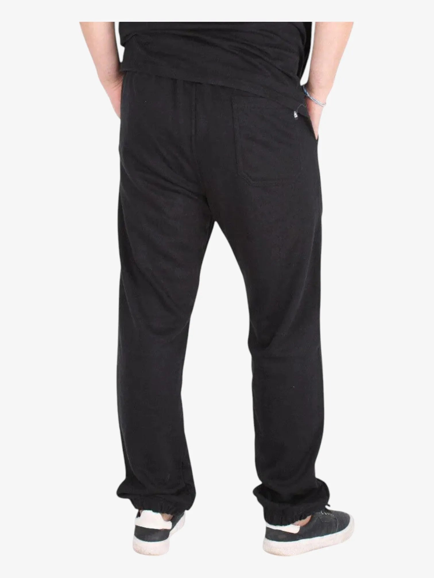 Men's Straight Leg Jogger Pants with Rustic Print - Black | Casual Streetwear & Lounge Comfort for Everyday Wear