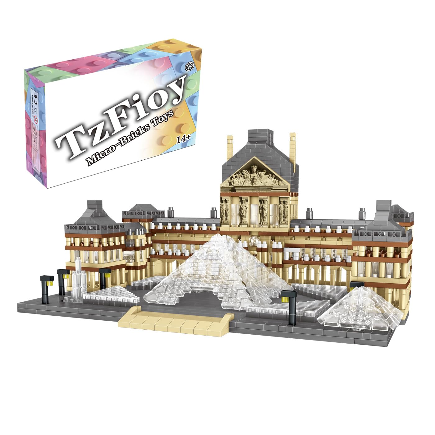 Paris Louvre Museum Building Blocks Set (3377Pcs) - Famous World Architecture Educational Toy for Kids & Adults - Creative STEM Learning & Home Decor Display