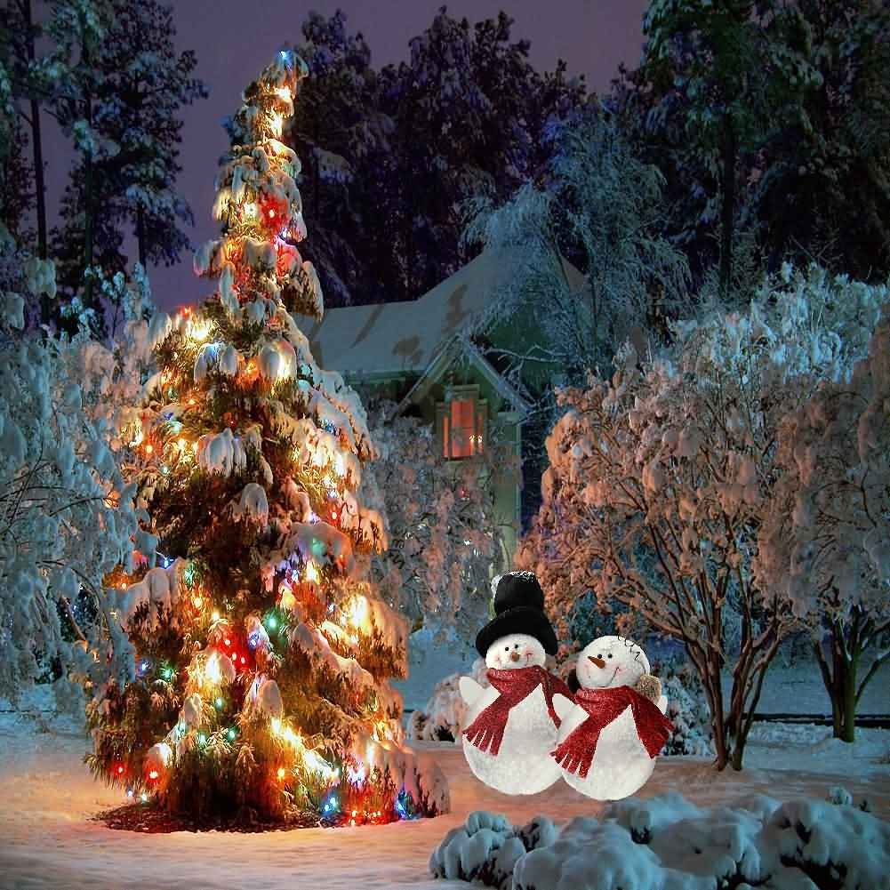 Cute Snowman Photography Backdrop 10x10ft - Christmas Theme for Parties