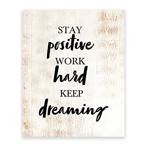 Motivational Wall Art & Inspirational Office Posters - Rustic Business Wall Decor for Home & Workplace - Perfect for Offices, Living Rooms & Workspaces
