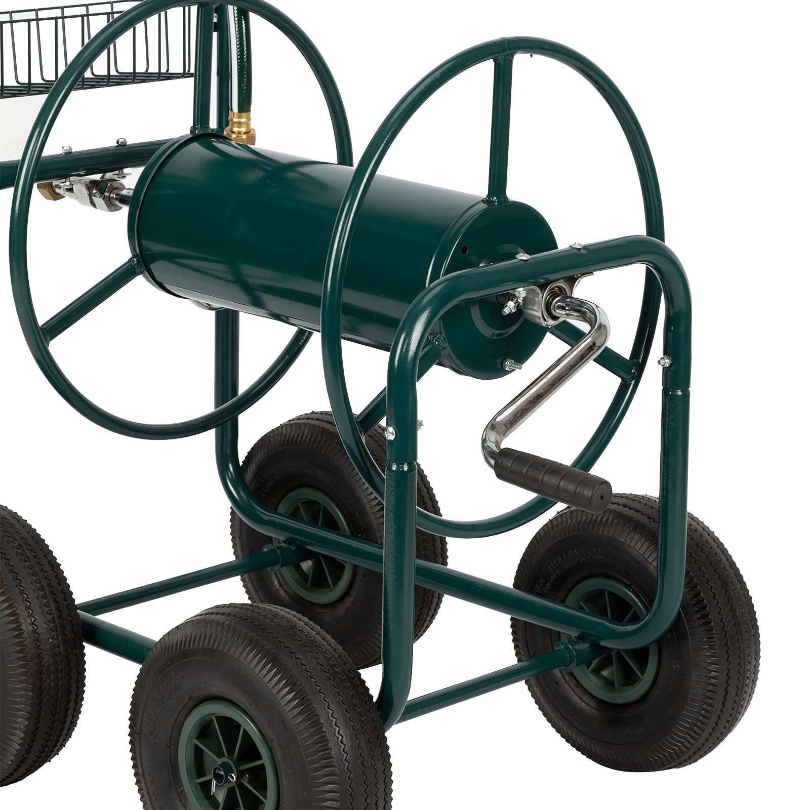 Heavy Duty 4-Wheel Garden Hose Reel Cart with 229ft 5/8