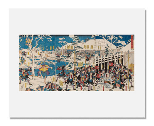 Utagawa Hiroshige II (Shigenobu) - The Night Attack in Chūshingura Japanese Woodblock Print | Ukiyo-e Artwork for Home Decor & Gift Ideas