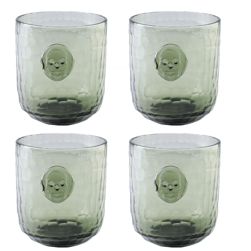 Skull Stamp Wine Glass - Gothic Gray Stainless Steel Tumbler for Halloween, Parties, and Unique Home Bar Decor