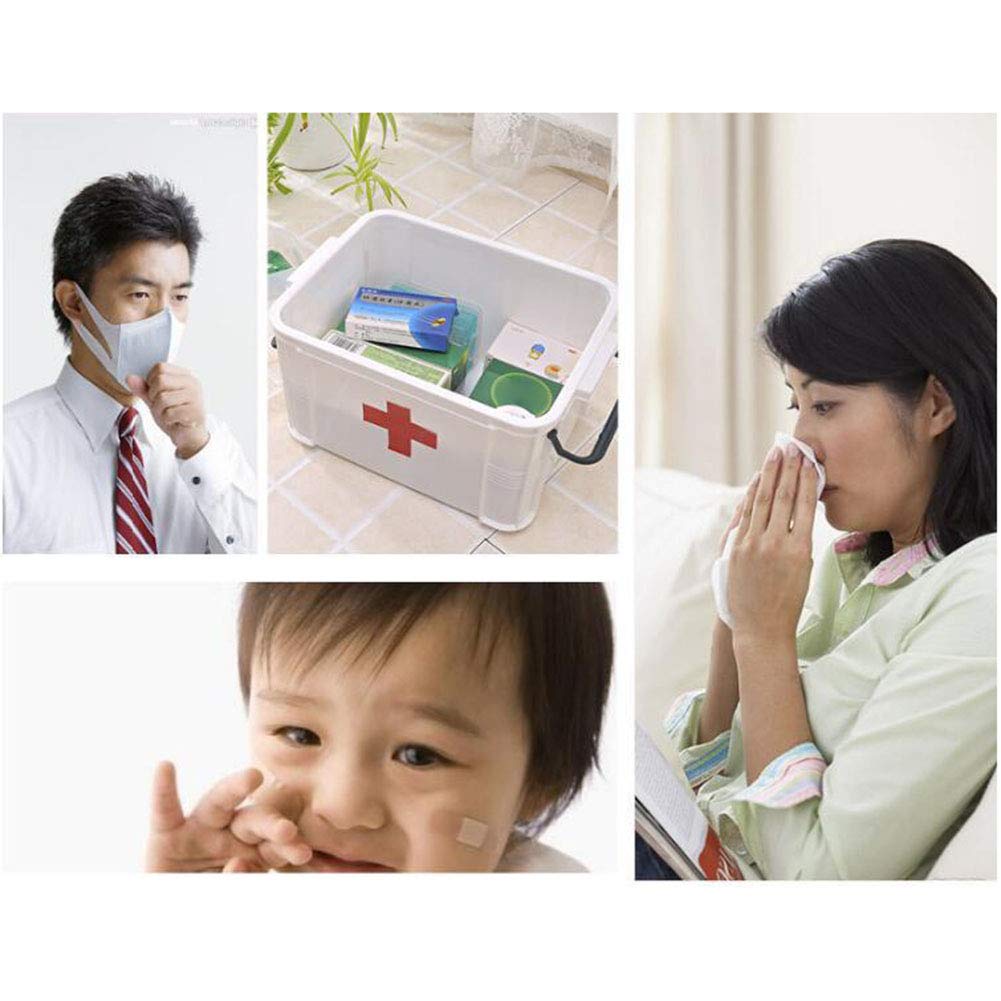 BSTCAR Portable Lockable Medicine Storage Box - Plastic Multi-Layer First Aid Kit Container for Home, Travel & Emergency Use - White