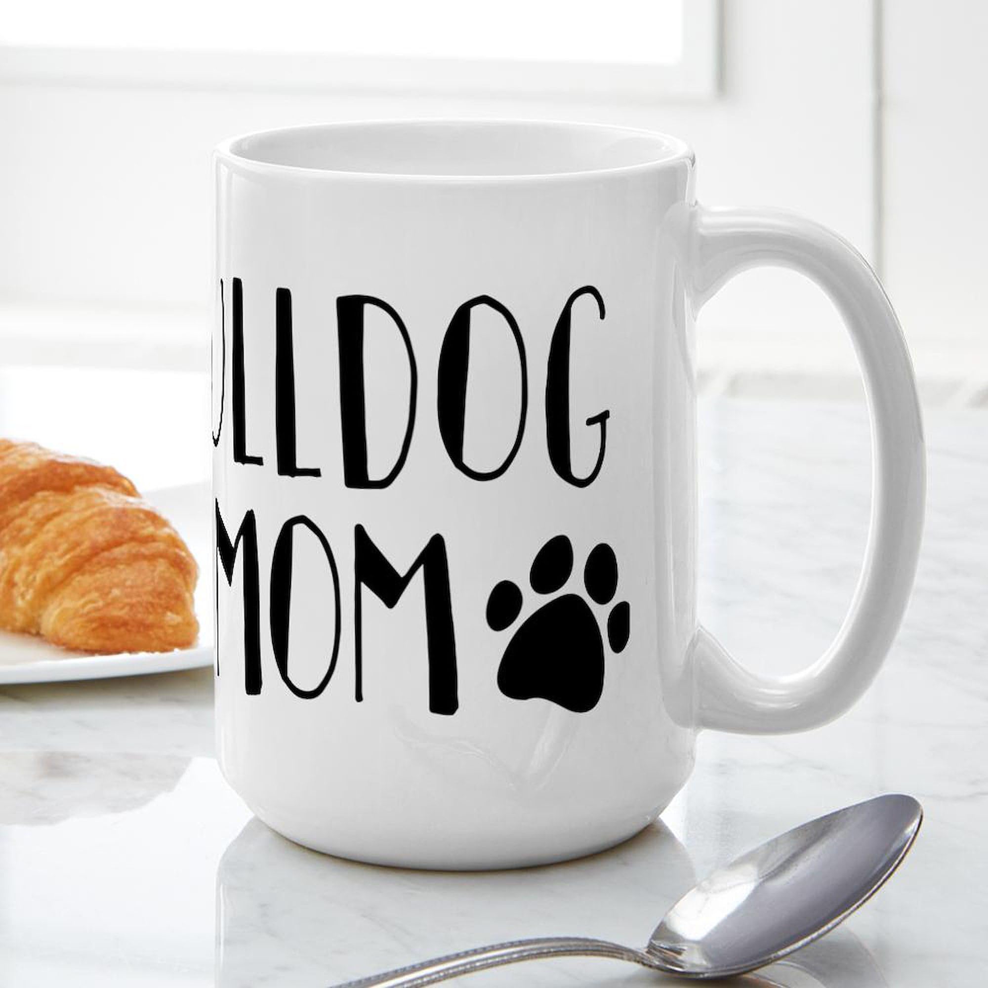 Bulldog Mom Ceramic Coffee Mug 15 oz (444 ml) - Perfect Gift for Bulldog Lovers, Ideal for Home, Office & Coffee Breaks