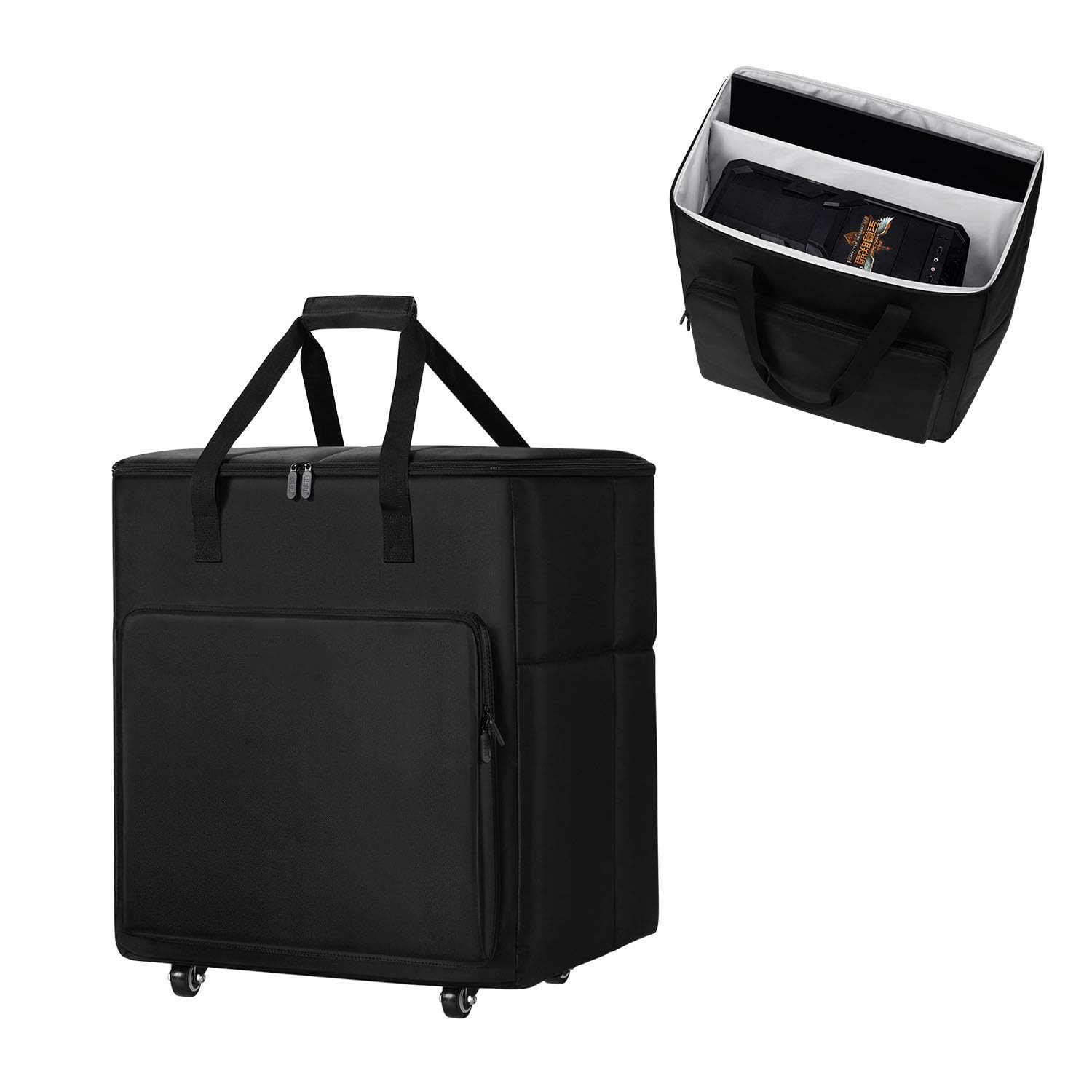 Buwico 24-Inch Rolling Desktop PC Travel Case - Heavy-Duty Computer Carrying Bag with Wheels for CPU, Monitor, Keyboard & Accessories | Perfect for Office, Gaming Setup & Tech Transport
