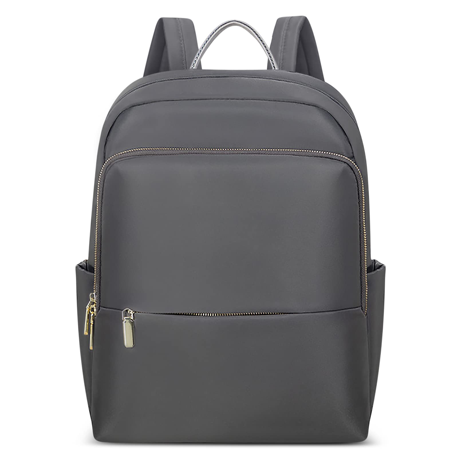 DEEVORCA Women's Fashion Backpack - Waterproof Nylon Laptop Backpack for Work & Travel, Fits 14 Inch Laptop, Casual Daypack with Shoulder Straps, Business & Shopping Handbag in Gray - Perfect for Office Commute, College Campus & Weekend Getaways