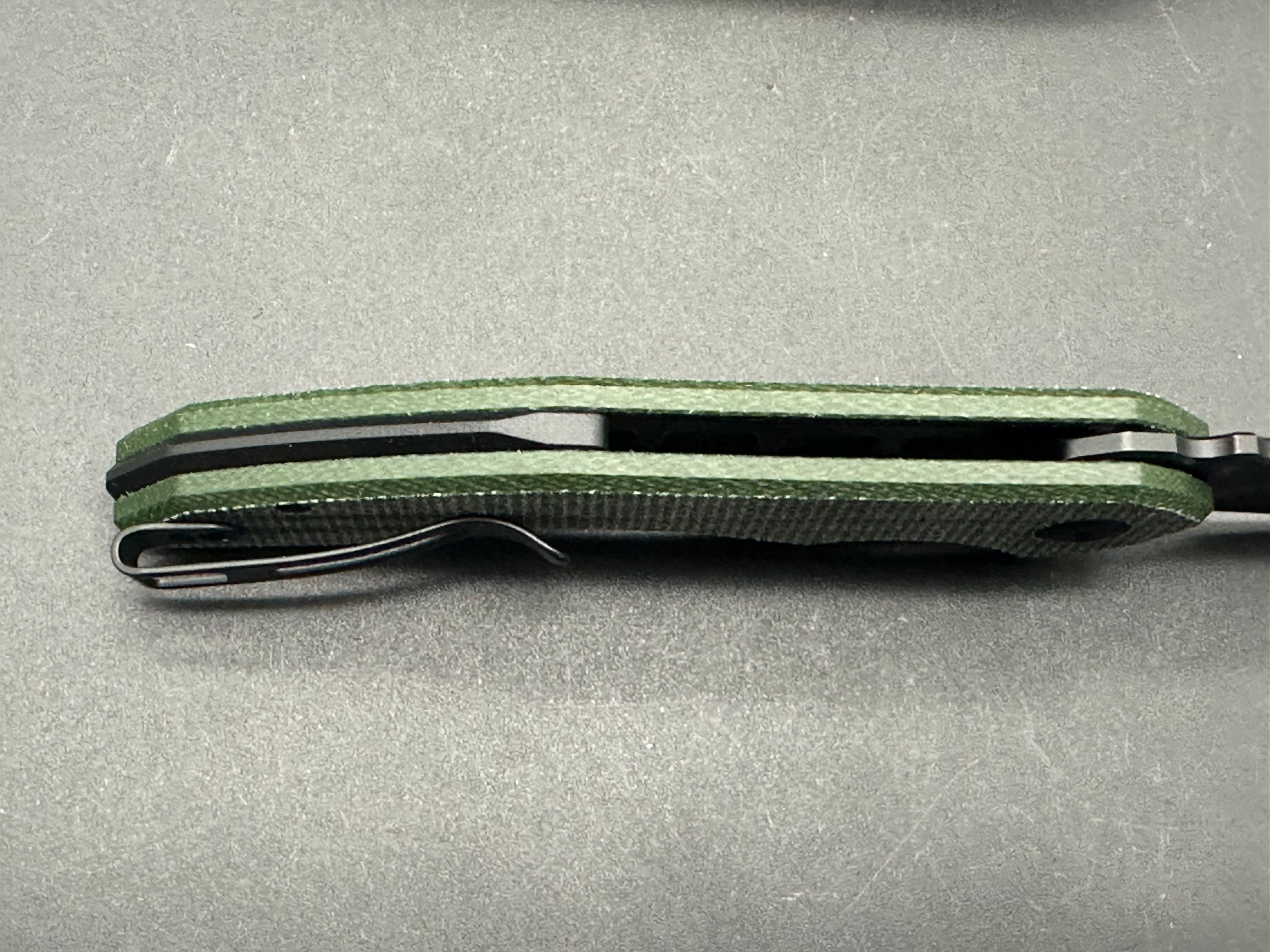 CIVIVI BLUETICK Folding Pocket Knife - Green Canvas Micarta Handle, 14C28N Steel Drop Point Blade, Plain Edge with Black Stonewash Finish (Model C23050-3) - Perfect for Camping, Hiking & Everyday Carry (EDC)