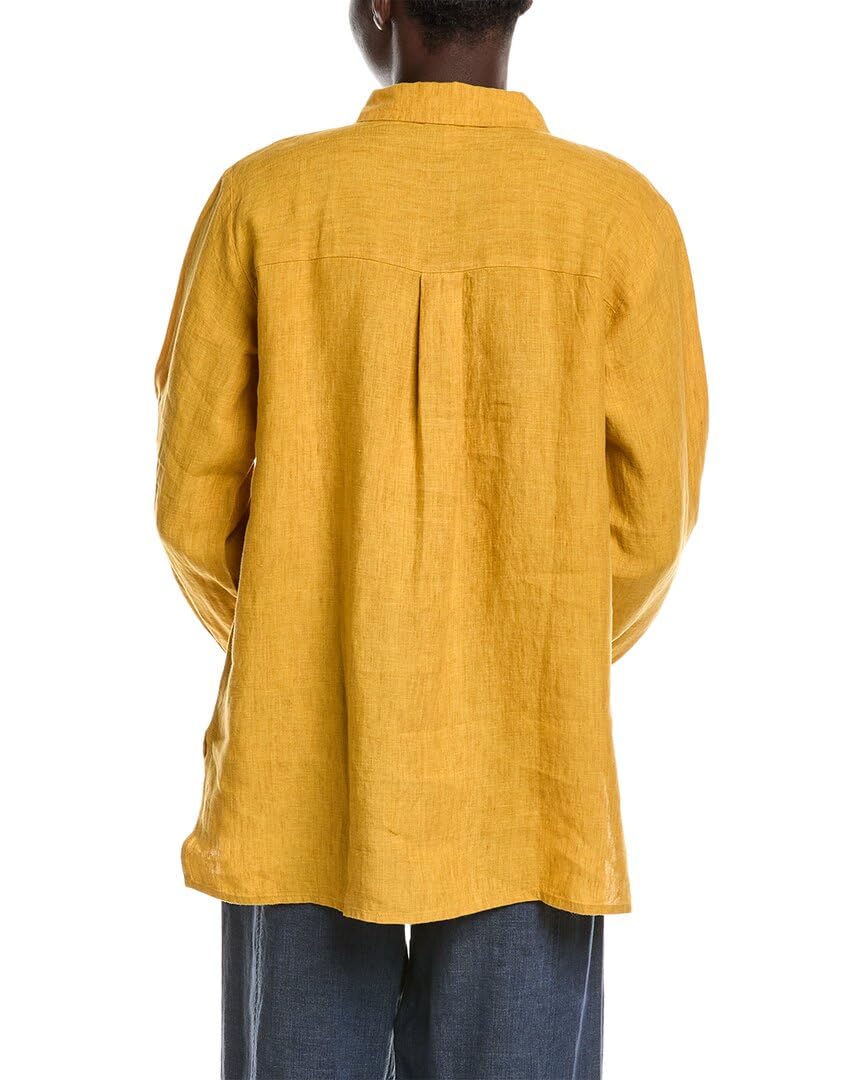EILEEN FISHER Classic Linen Shirt for Women - Comfortable & Breathable Summer Blouse - Perfect for Office, Travel & Casual Wear