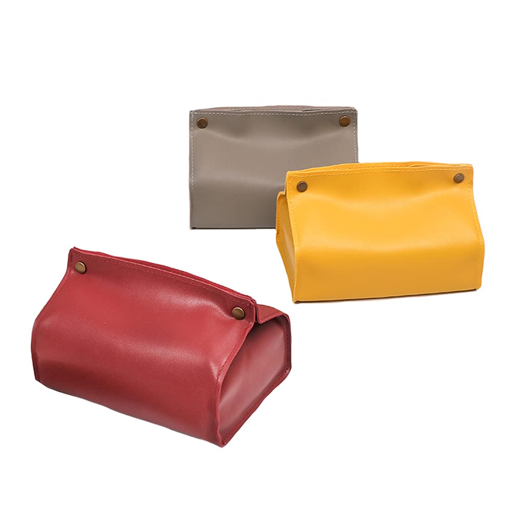 Premium Leather Tissue Box Cover - Rectangular & Square Design for Car, Home, Office | Elegant Tissue Dispenser for Bathroom, Bedroom, Nightstand & Desk Decor | Perfect Home & Car Accessory Gift Idea