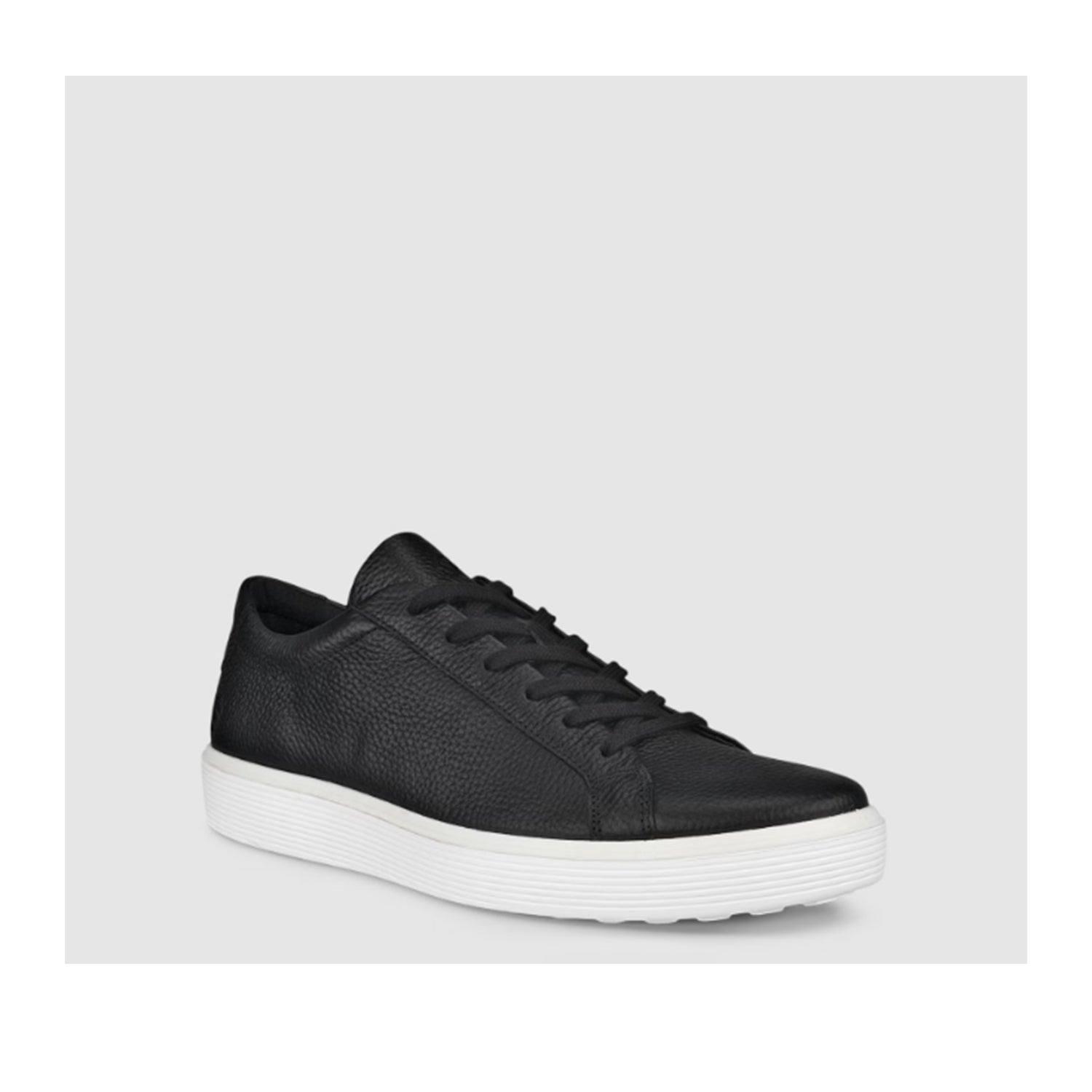 ECCO Men's Soft 60 Lace-Up Casual Shoes - Black Leather Sneakers for Comfort & Style | Perfect for Walking, Work & Everyday Wear