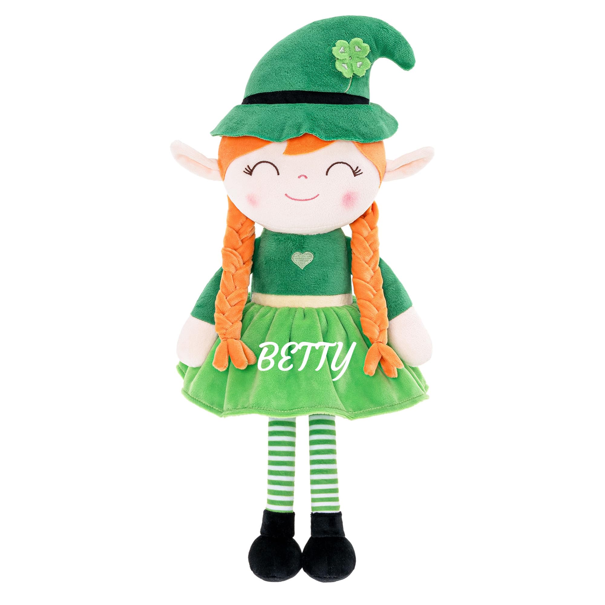 Custom St Patrick's Plush Doll with Name - Personalized Irish Gift for Girls | Birthday & Party Favors