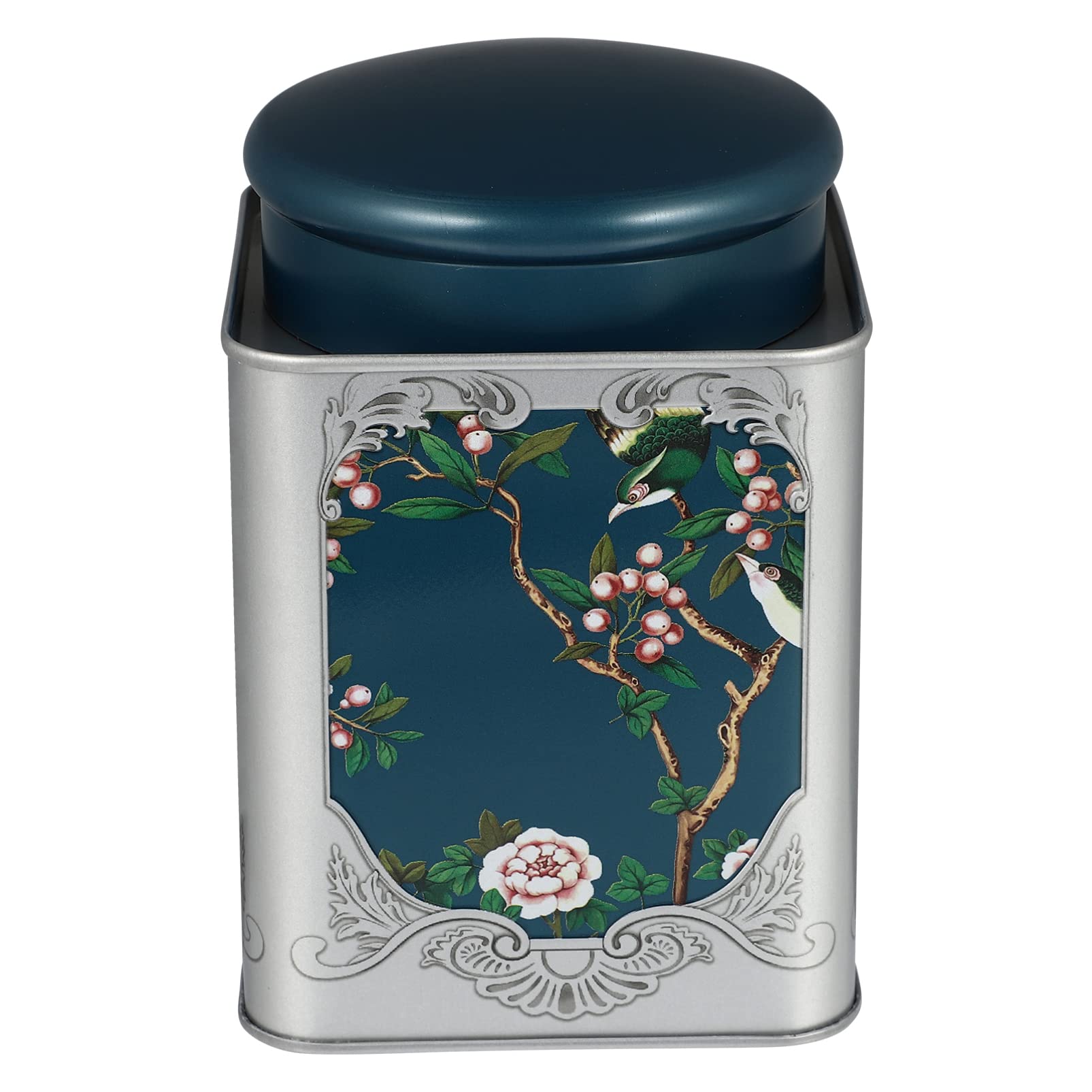 Airtight Metal Tea Tin Canister - Blue Tinplate Storage Container for Tea, Coffee, Sugar & Spices | Kitchen Pantry Organizer with Lid | Perfect for Home, Office & Gift Use