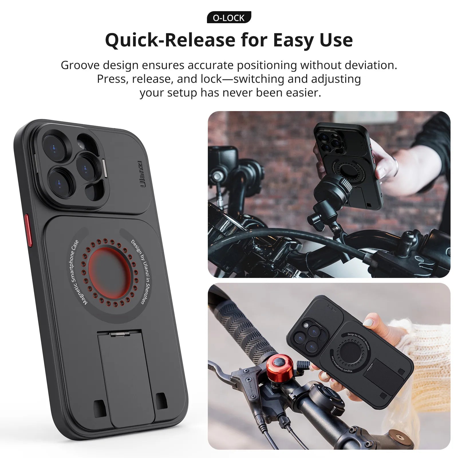 Ulanzi O LOCK Smartphone Video Stabilizer Kit for iPhone 15 Pro & Pro Max - Perfect for Vlogging, Live Streaming & Content Creation
