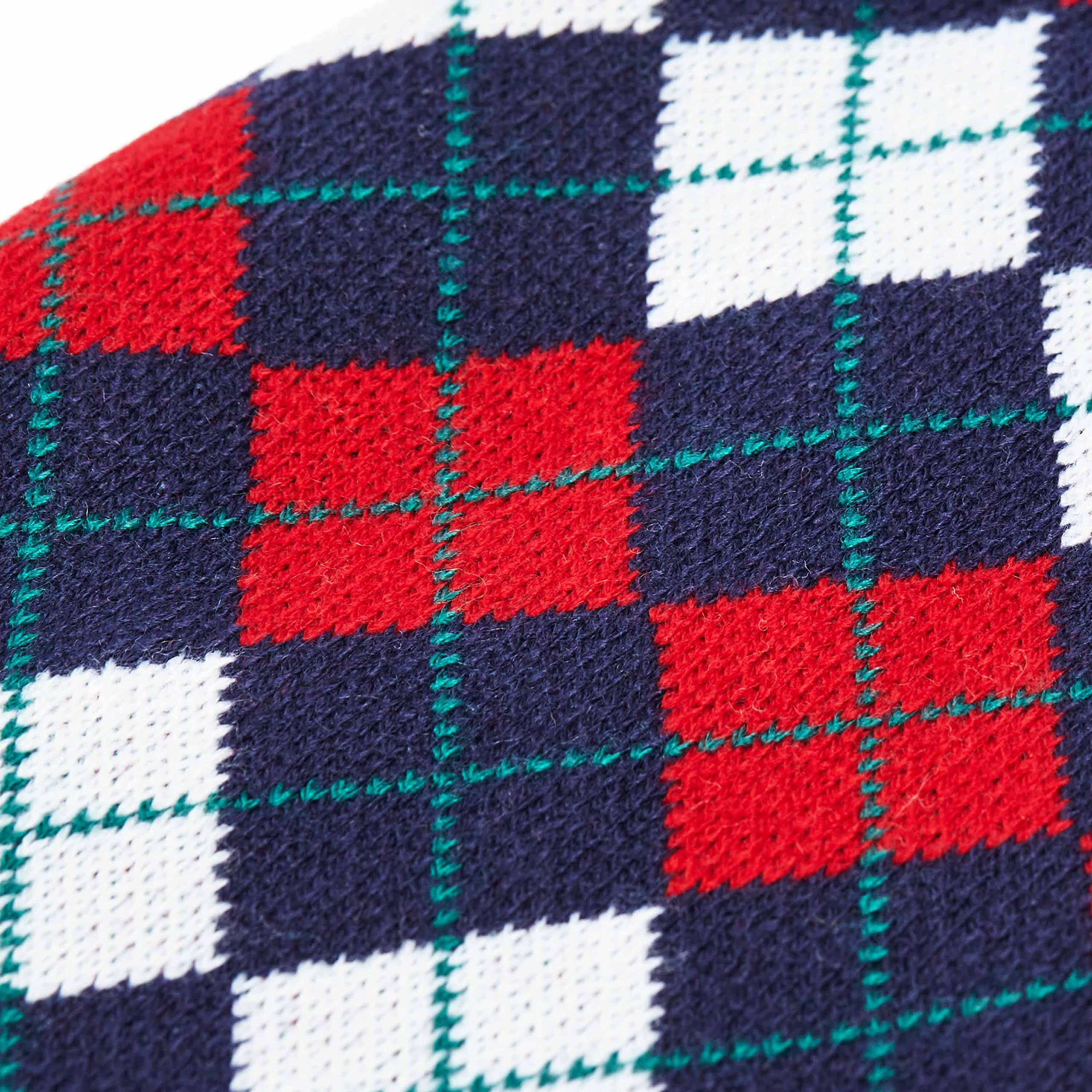 Premium Navy Blue Argyle Dog Sweater for Small to Medium Dogs - 20