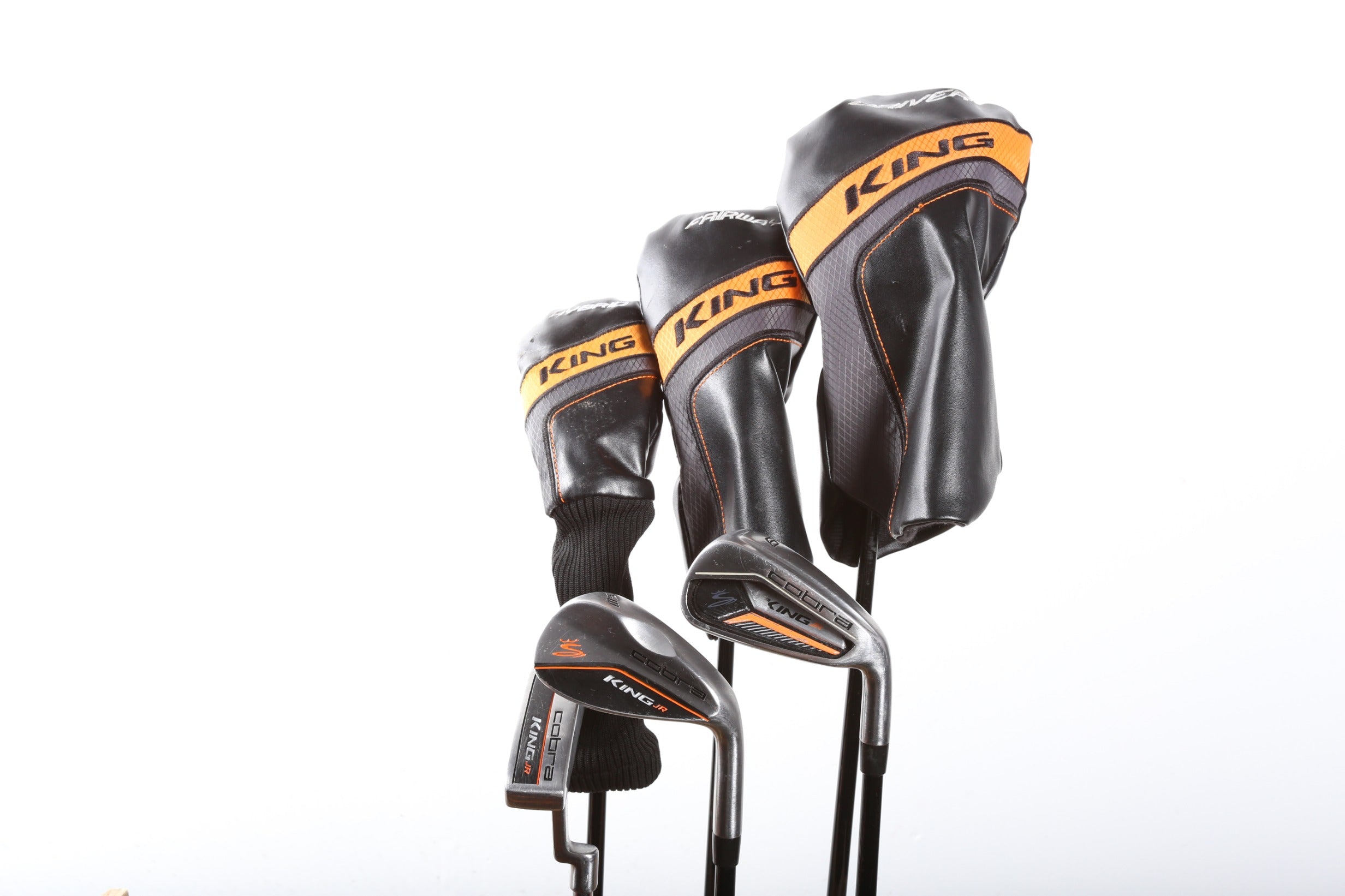 Cobra King Junior Golf Club Set - Right Hand Youth Driver, Fairway Wood, Hybrid, 9 Iron, Sand Wedge & Putter - Perfect for Young Golfers Learning & Practicing on the Course