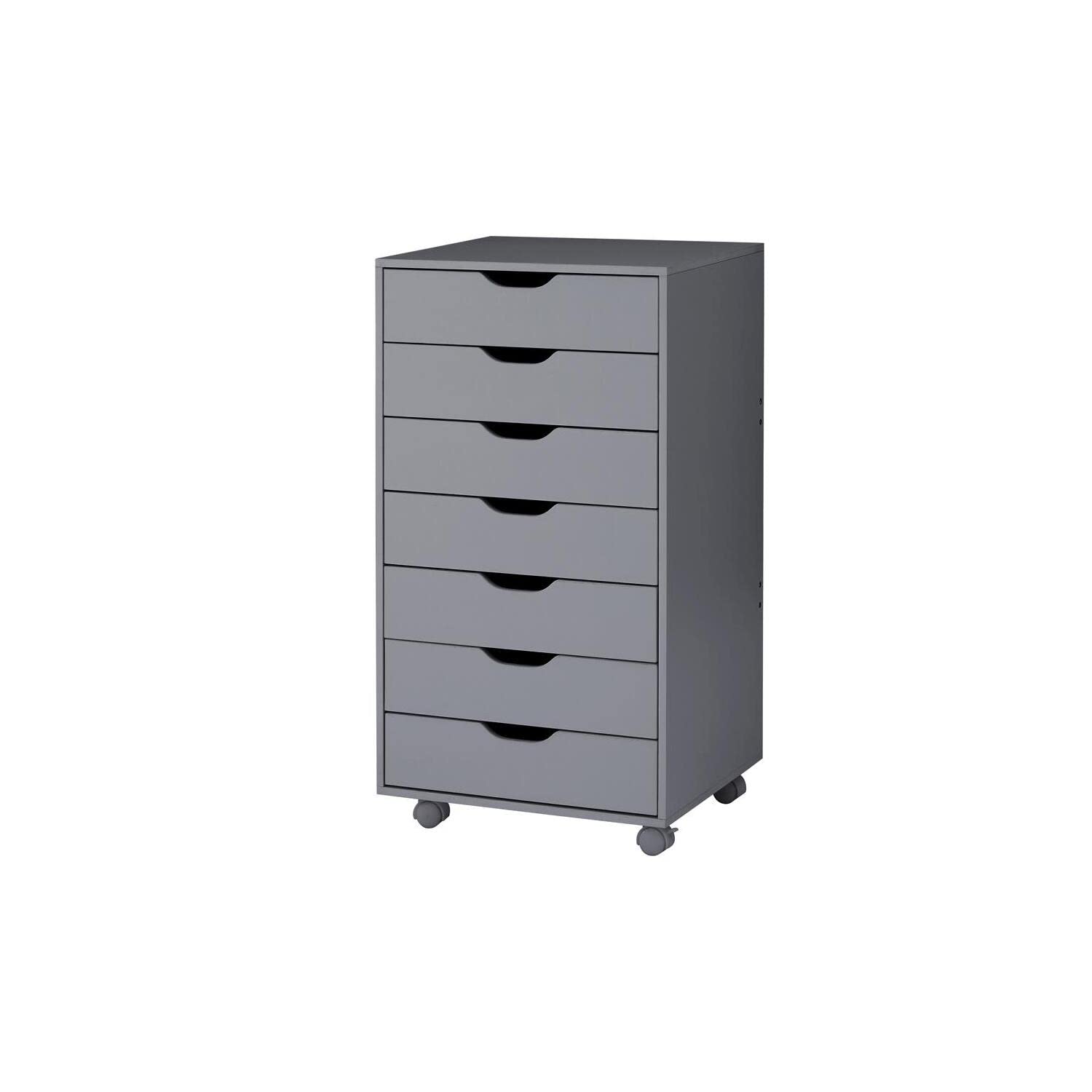 Naomi Home 7-Drawer Storage Cabinet - Gray Craft & Makeup Organizer with Spacious Drawers | Perfect for Craft Room, Vanity & Bedroom Organization