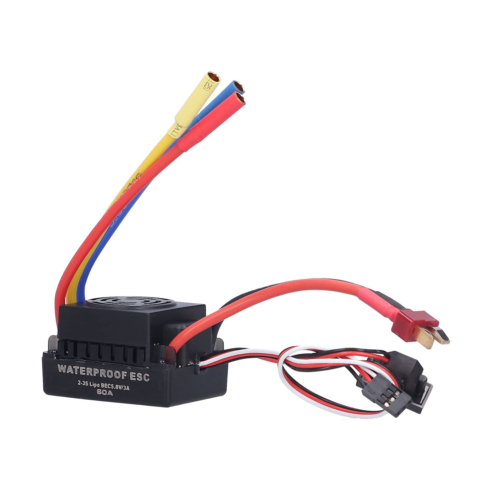 Brushless ESC 60A High Power for 1/10 RC Cars - Compatible with 2-3S LiPo & 4-9S NiMH/NiCd Batteries - Complete Functions for RC Enthusiasts - Perfect for Racing, Drifting & Off-Road RC Vehicles