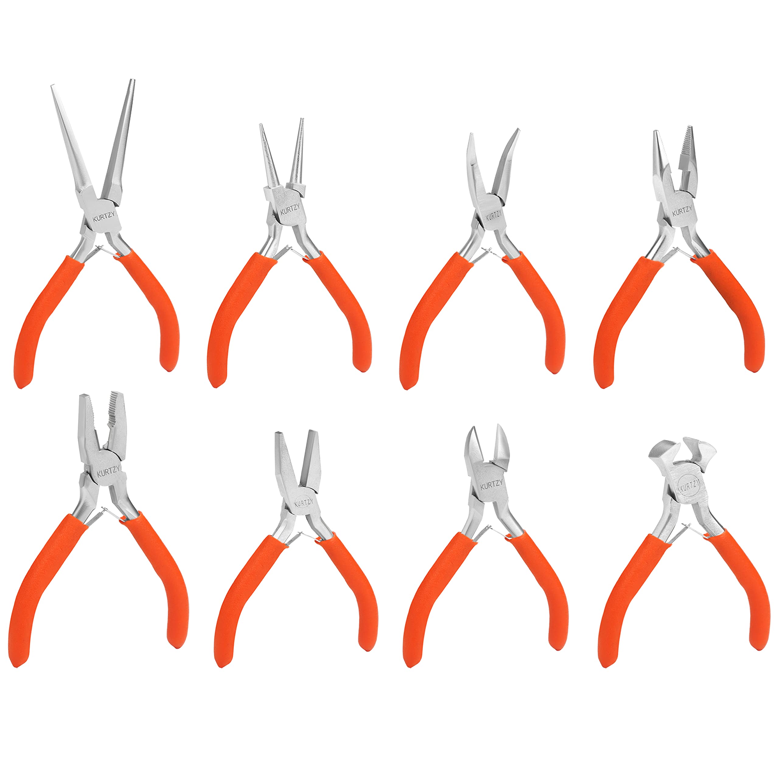 8-Piece Mini Jewelry Pliers Set with Soft Grip Handles - Precision Wire Cutters, Needle Nose, Round & Bent Nose Pliers for DIY Crafts, Beading, Electronics Repair & Jewelry Making - Perfect for Home, Studio & Professional Use