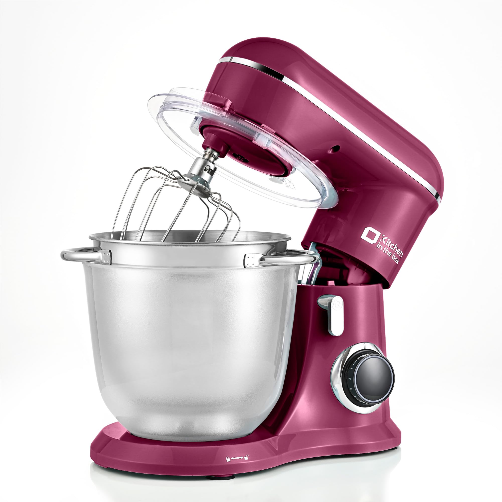 4.5QT Stand Mixer with 5QT Bowl - 10 Speed Electric Food Mixer for Baking & Cooking (Purplish Red)