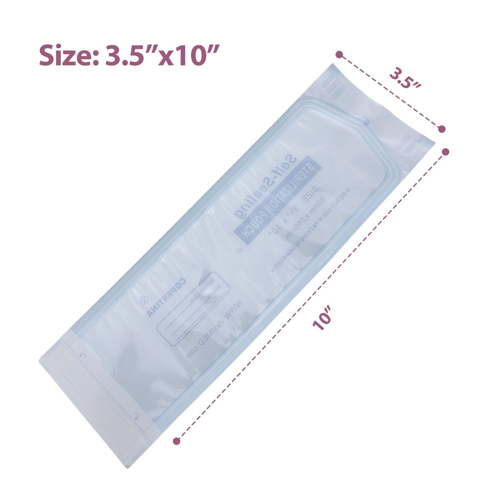 200PCs Self Seal Sterilization Pouches 3.5