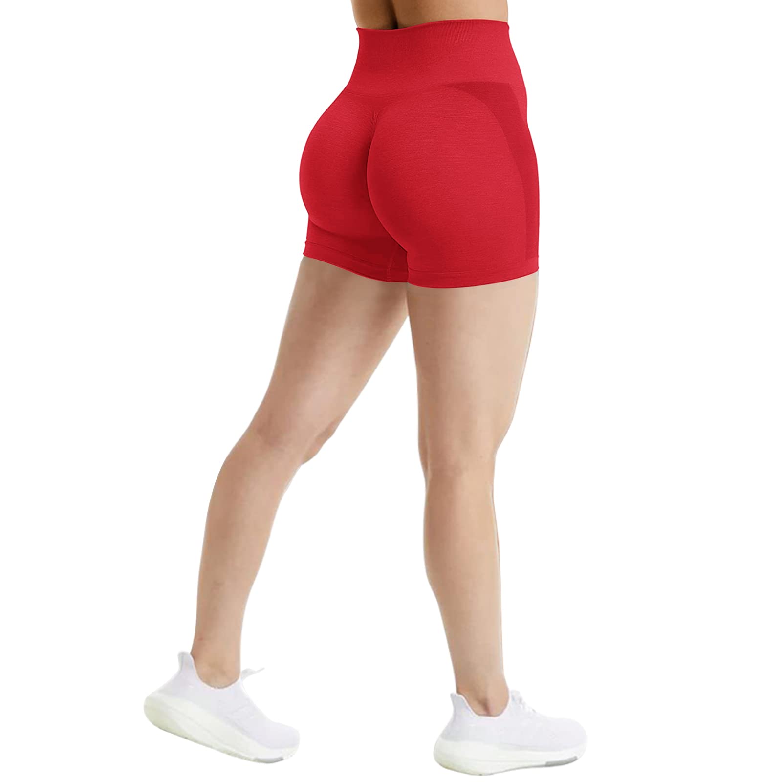 Jetjoy Women's High Waisted Yoga Shorts with Scrunch Butt - Moisture Wicking Running & Workout Athletic Shorts for Yoga, Gym, Pilates & Summer Fitness Activities