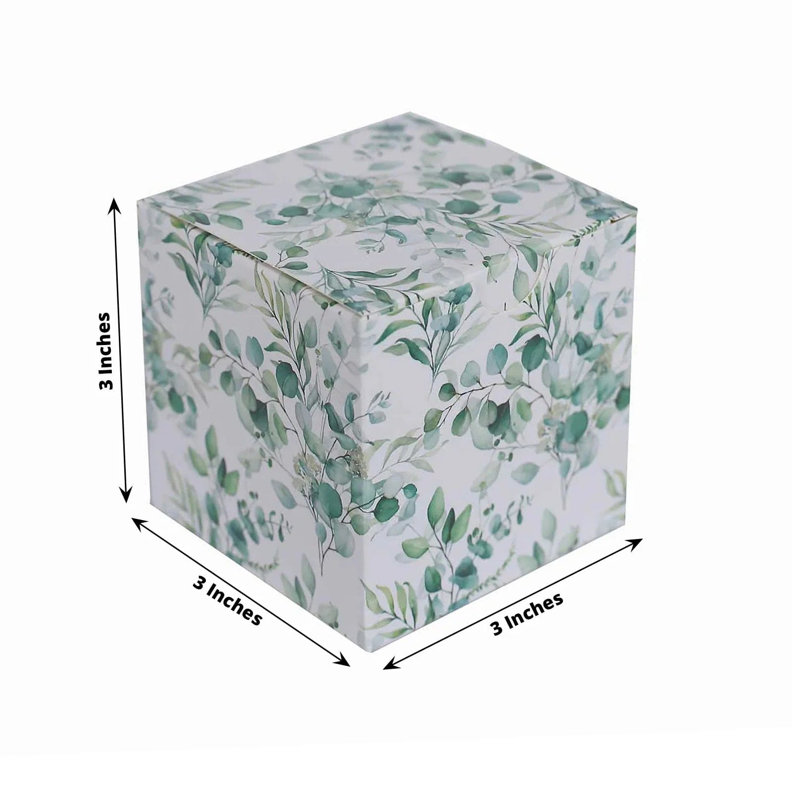 25 Pack 3x3 Inch Square Floral Printed Favor Gift Boxes - White - Perfect for Wedding Favors, Party Decorations and Small Gift Packaging