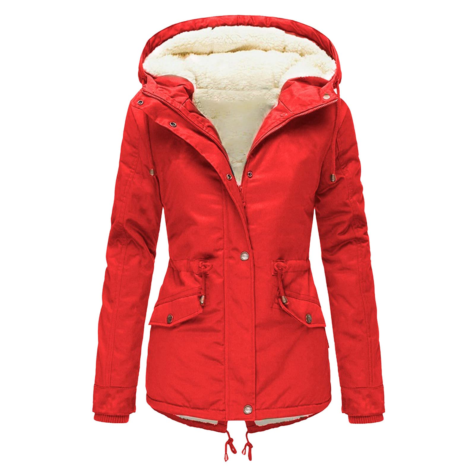 Women's Waterproof Fleece Lined Windbreaker Jacket - Hooded Raincoat with Long Trench Coat Design for Outdoor Activities, Hiking & Travel | All-Weather Protection