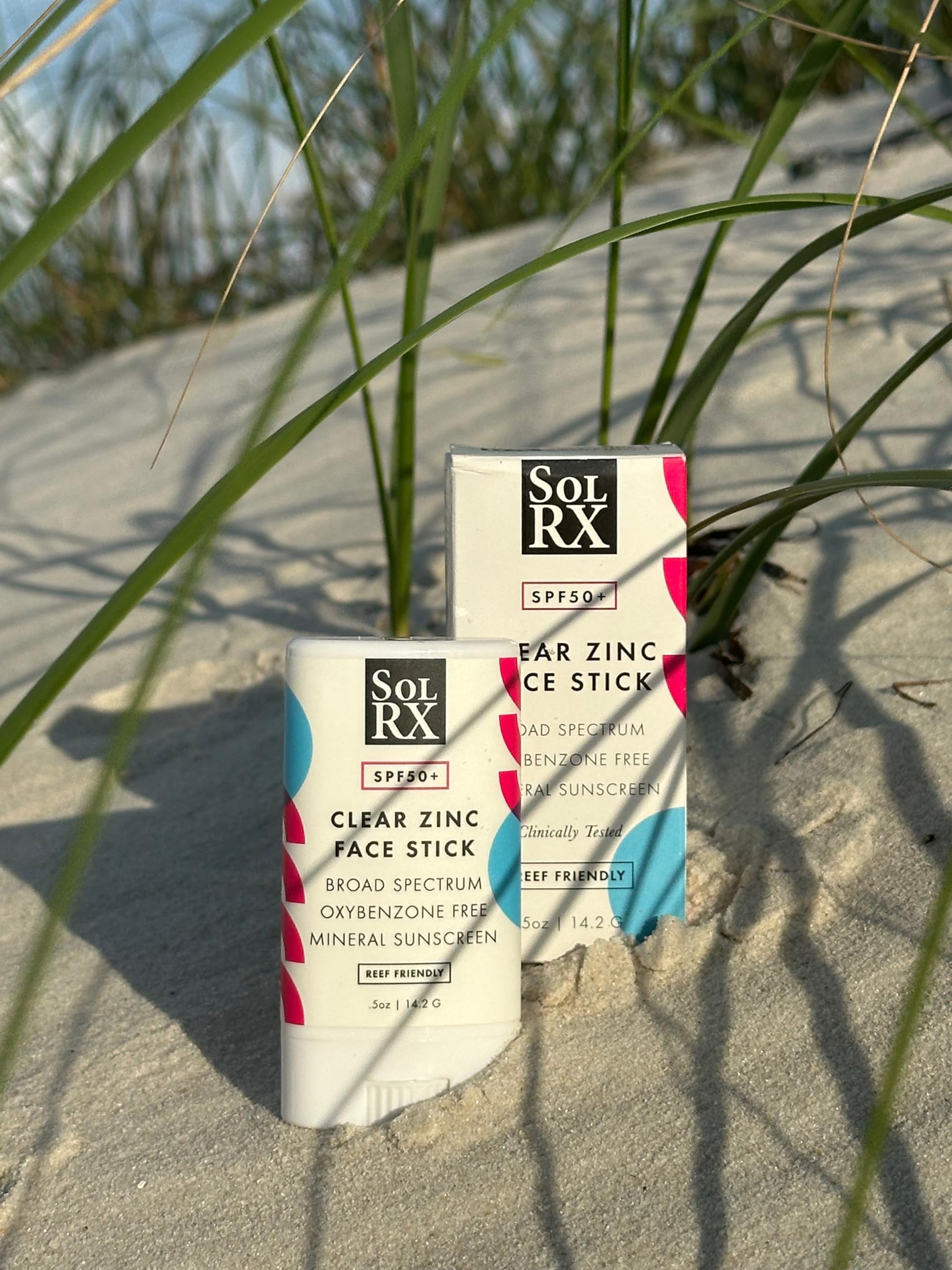 SolRX MINERAL SPF 50 Sunscreen Stick for Face - Zinc Oxide Sun Protection, Clear & Non-Greasy Formula, Water-Resistant, Reef Safe - Perfect for Outdoor Activities, Beach, Hiking & Daily Use