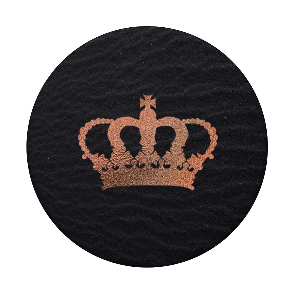 Black Sand Rose Crown Queen PopSockets Standard PopGrip - Swappable Phone Grip & Stand for iPhone, Samsung & Smartphones (Perfect for Selfies, Gaming & Daily Use)