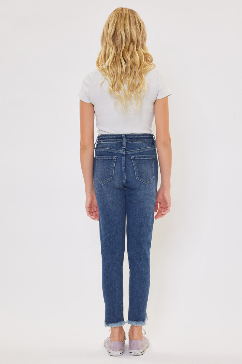 Rio High Rise Ankle Skinny Jeans for Kids - Trendy Stretch Denim Pants for School, Play & Everyday Wear