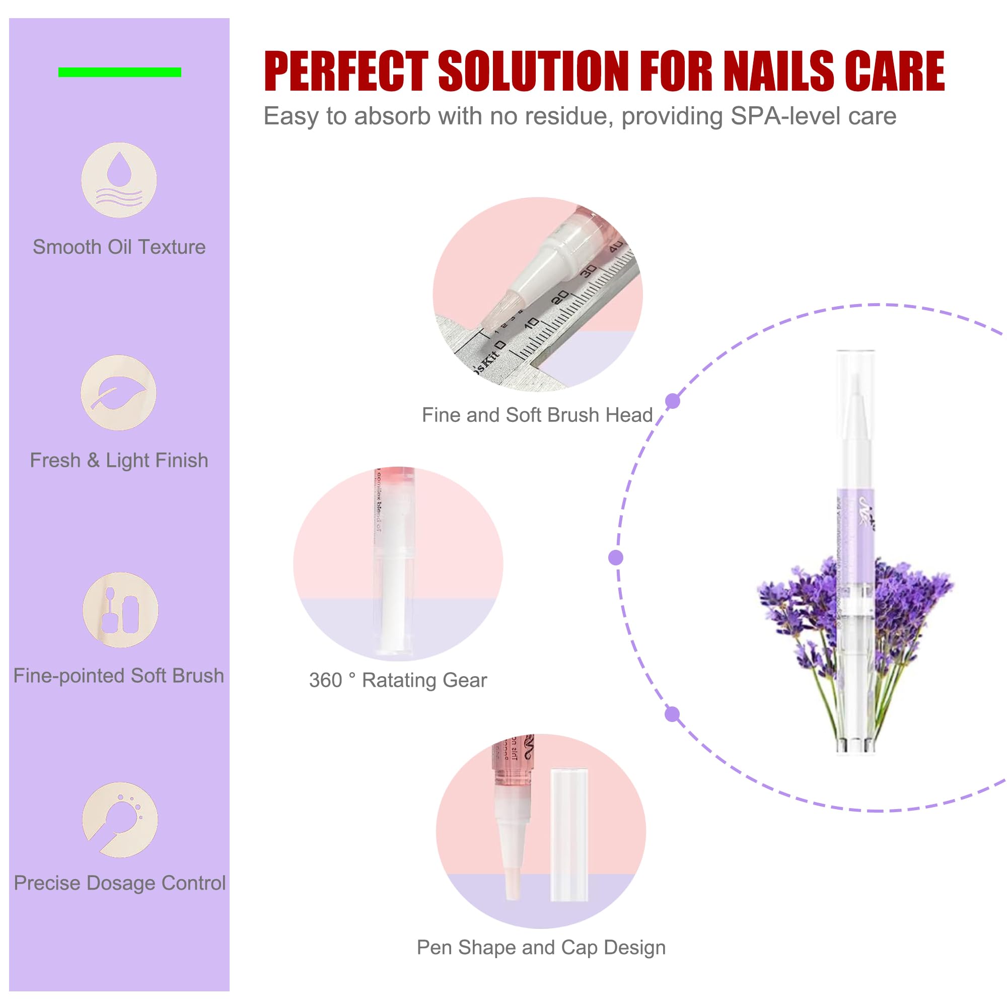 15 PCS Cuticle Oil Pen for Nails - GRUNIL Nail Growth Treatment & Strengthener for Thin Nails - Home Manicure & Pedicure Care Kit - Perfect for Salon, Spa & DIY Nail Care at Home