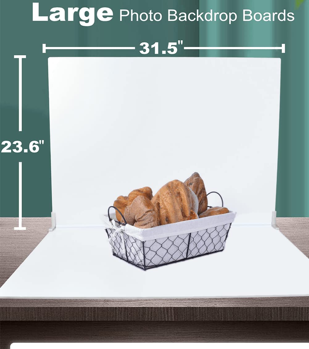 32x24in Double-Sided White Photo Backdrop for Food & Product Photography - Perfect for Flat Lay Shots