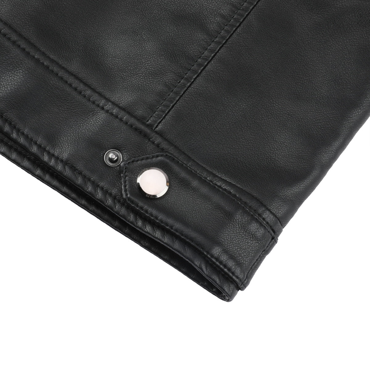 Men's Black Leather Jacket - Casual Zip-Up Motorcycle Jacket for Bikers & Outdoor Enthusiasts | Perfect for Riding, Daily Wear & Night Out