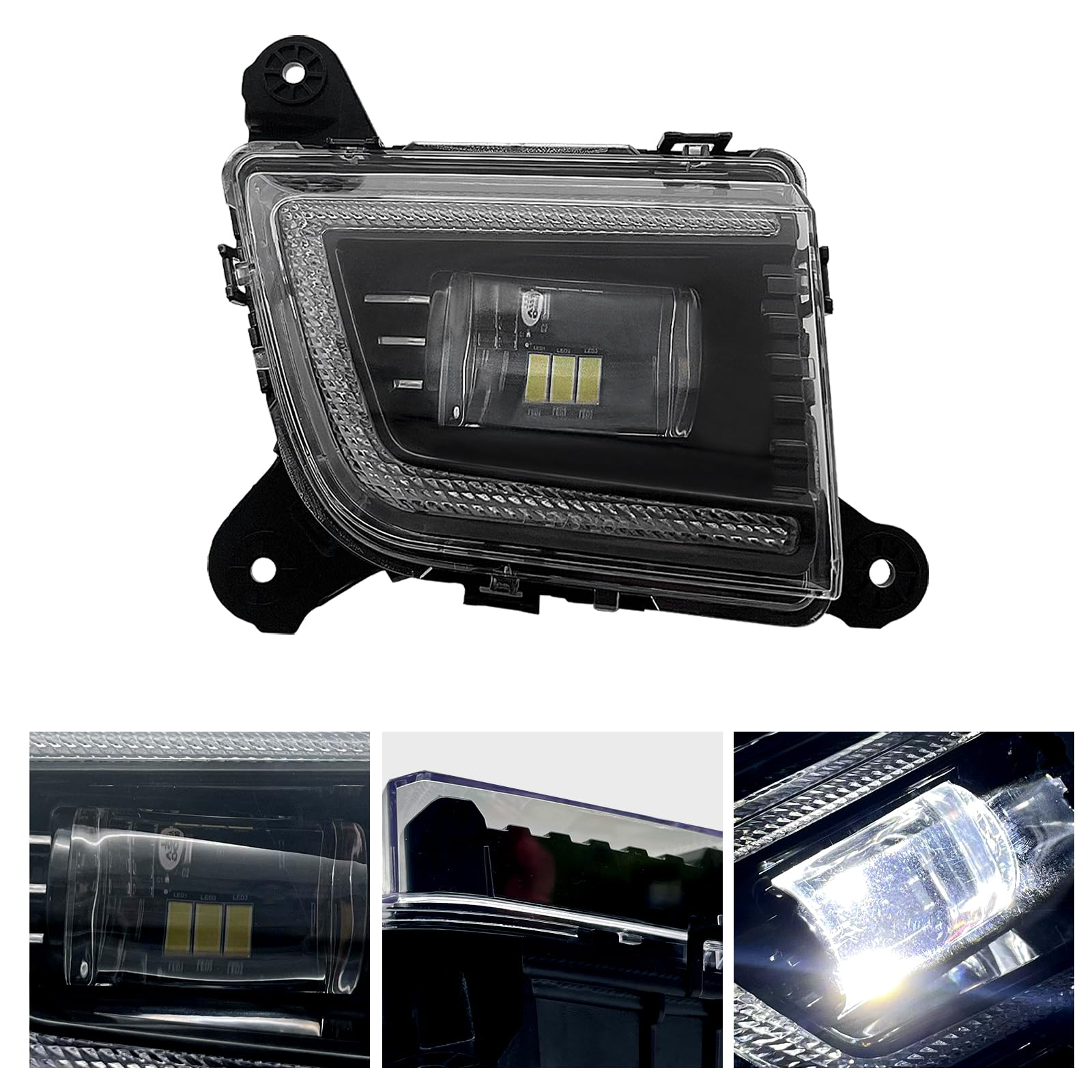 LED & DRL Fog Lights Compatible with 2019-2022 Chevy Silverado 1500 - Pair of Fog Lamps with Turn Signal, Switch & Wiring Kit (Clear Lens) - Upgrade Your Truck Lighting for Night Driving & Off-Road Adventures