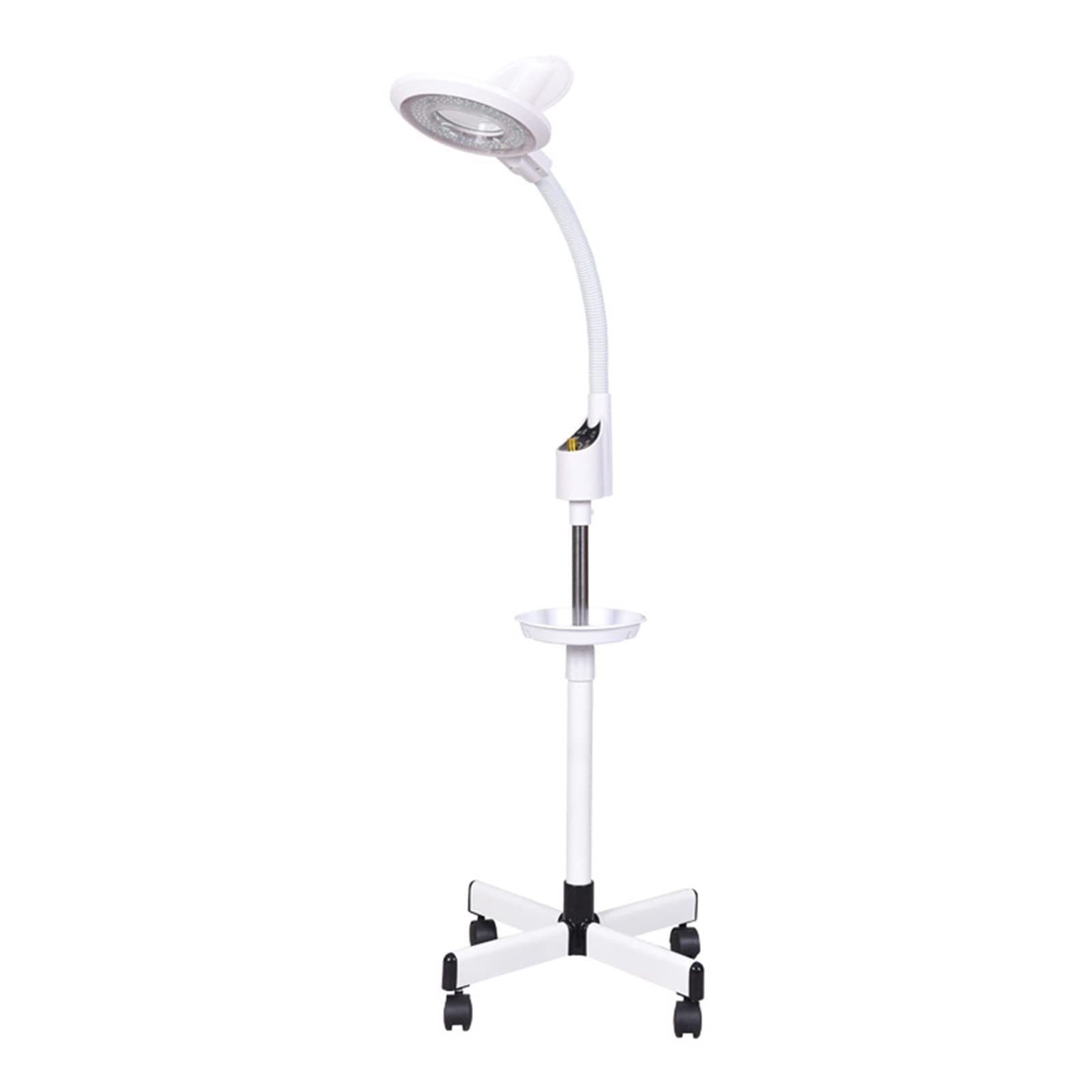 8X Magnifying Light Lamp with Wheels - Adjustable Floor LED Magnifier Lamp for Skin Care, Beauty Salon, Nail Manicure & Tattoo - Perfect for Detailed Work & Crafts in Home or Professional Studios
